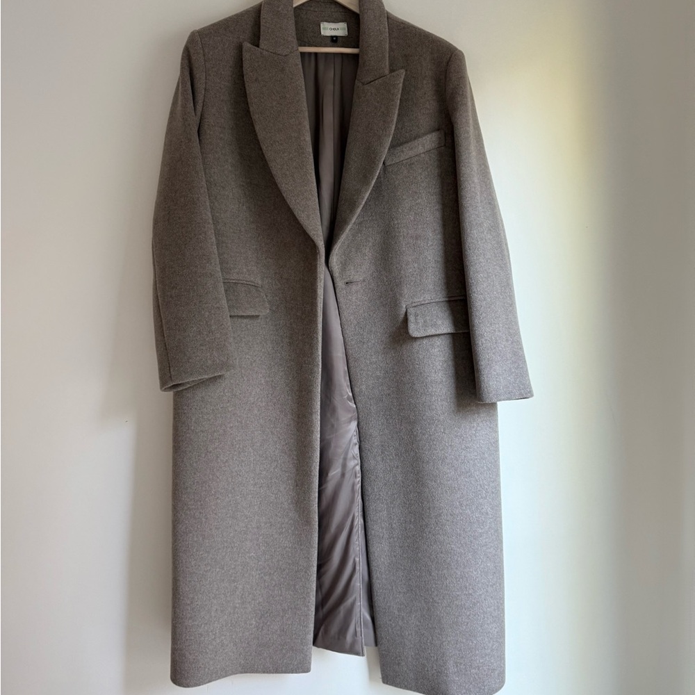 CHOUX Classy oversized coat, Size Medium, Griege. All Wool Coat. - Picture 3 of 10